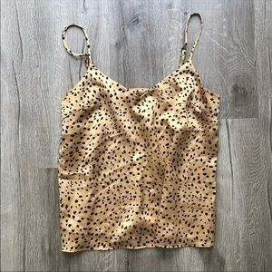 Forever 21 Gold Silky Tank Top/ Cheetah Print- Size Large 💗